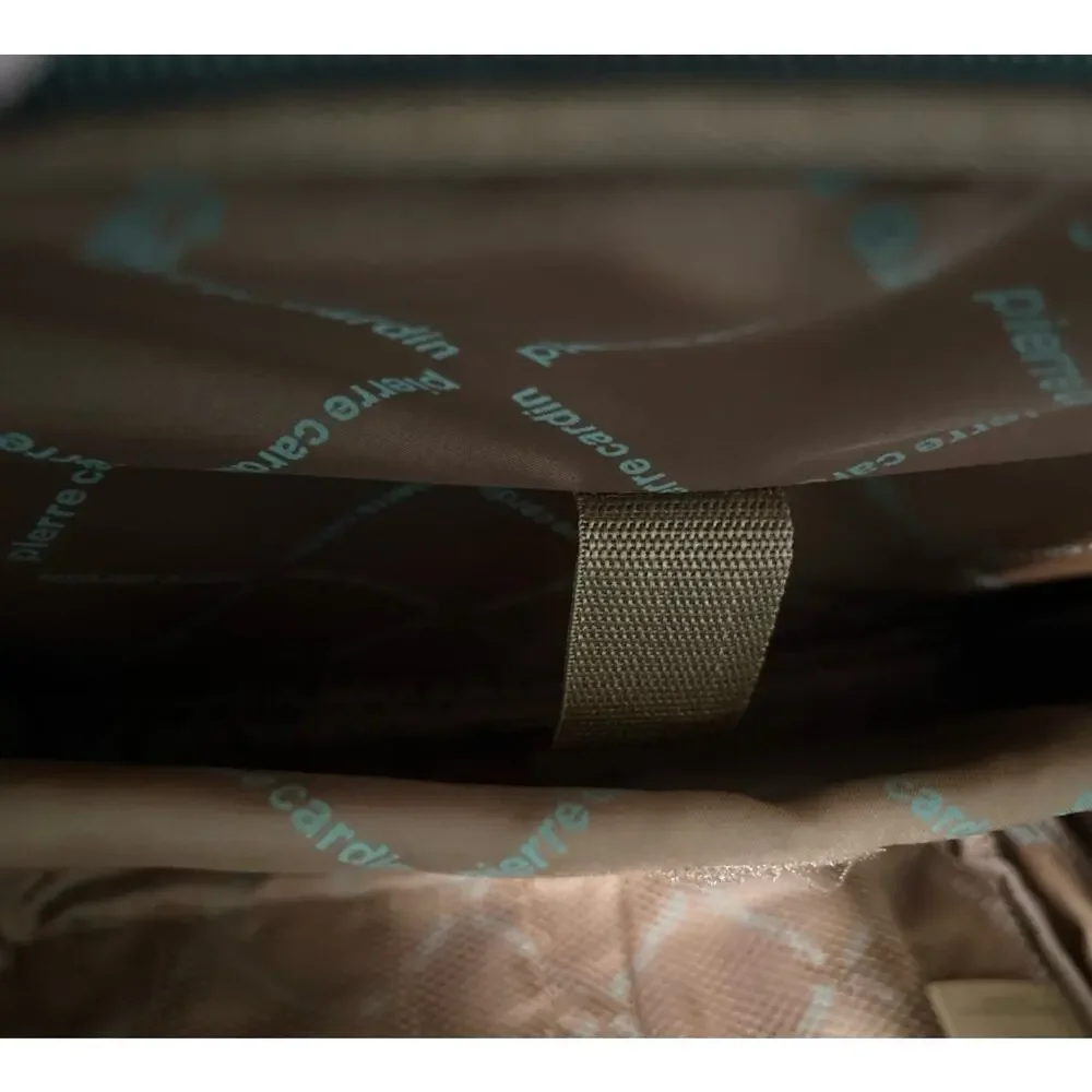 Pierre Cardin Black Brown‎ Computer Tote Two Big Mesh Pockets Holds 15
